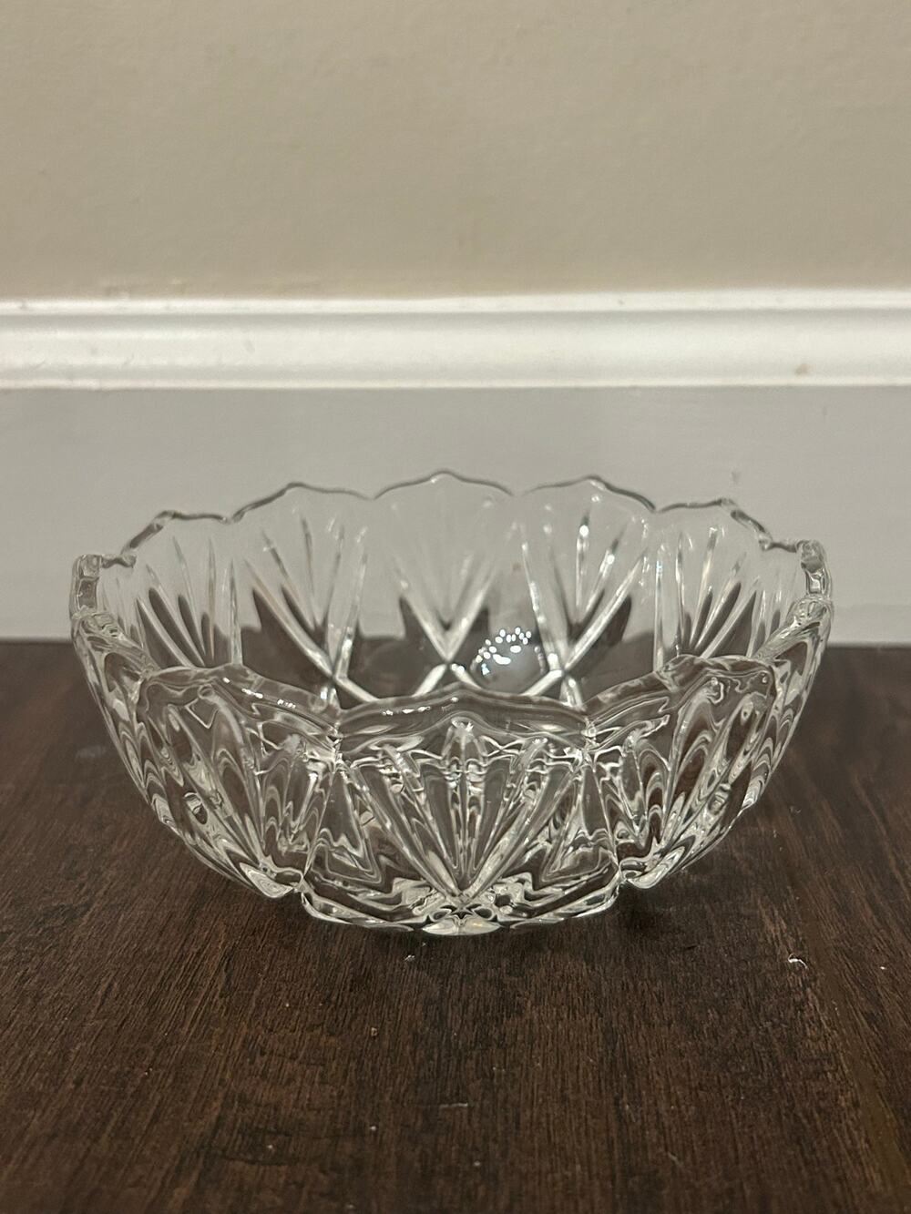 Mikasa Saturn Crystal Bowl 5” Small Candy Dish Fruit Scalloped Clear Cut Glass
